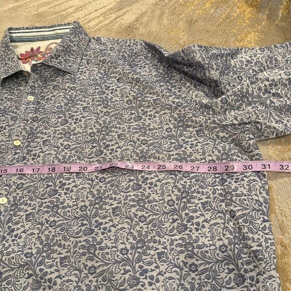 robert graham long sleeve shirt 3XLB flower print all over in EUC flip cuffs - Picture 9 of 12